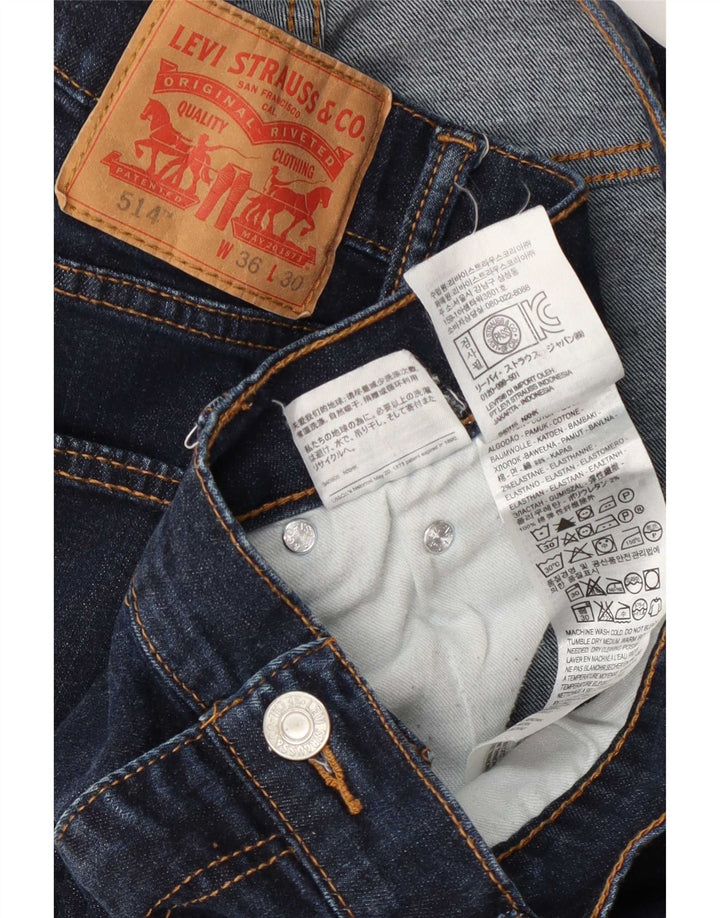 Мужские укороченные джинсы Levi's 514 W36 L25 Темно-синие, хлопок