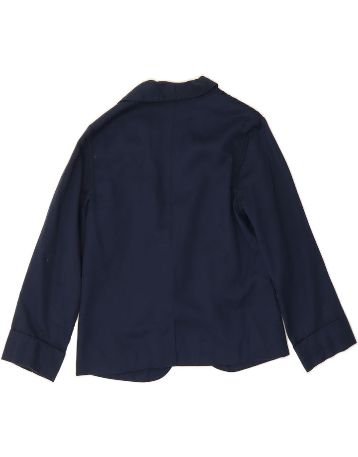 MONSOON Womens 1 Button Blazer Jacket UK 10 Small Navy Blue Lyocell Vintage Monsoon and Second-Hand Monsoon from Messina Hembry 