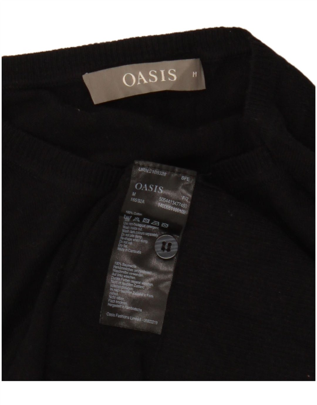 Женский кардиган Oasis UK 14, хлопковый средний черный цвет