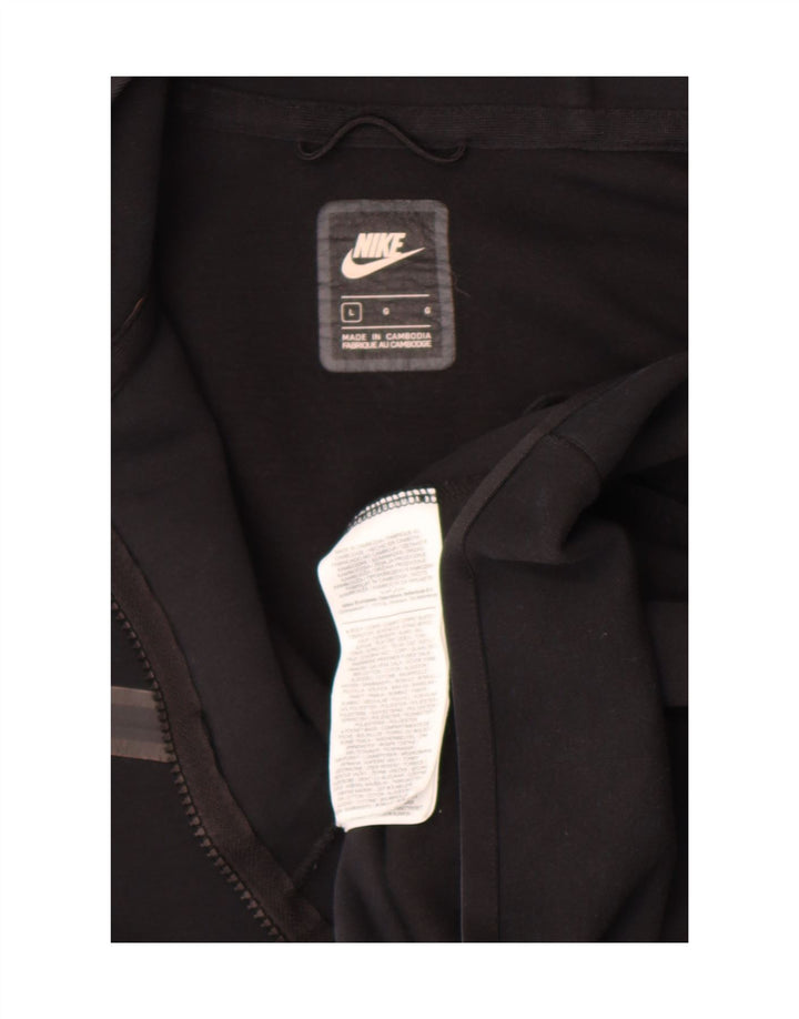 Мужской свитер с капюшоном на молнии Nike, большой черный, хлопковый