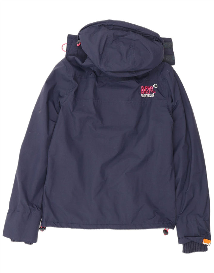 Женская ветровка с капюшоном Superdry UK 10, маленькая темно-синяя