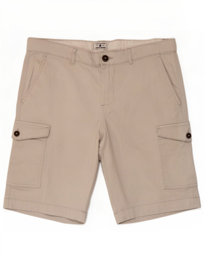 Мужские шорты карго Jack & Jones W34 большие бежевые