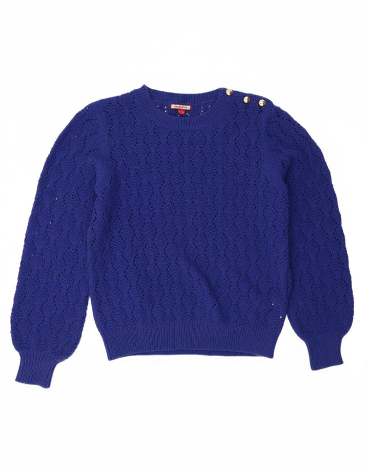 JOE BROWNS Womens Crew Neck Jumper Sweater UK 12 Medium Blue Polyester