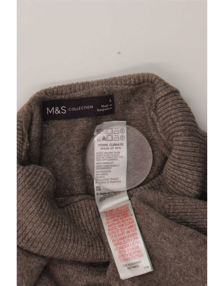 Женский свободный джемпер с высоким воротником Marks & Spencer, Великобритания 16, большой серый