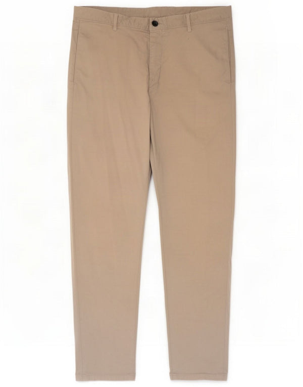 Мужские зауженные брюки-чиносы Massimo Dutti EU 44, большие W34 L28, бежевый хлопок