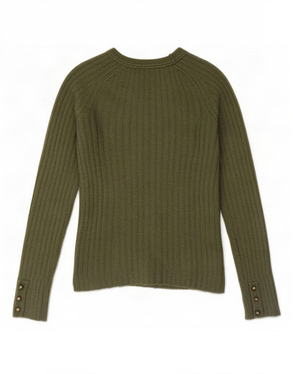 Женский укороченный джемпер с вырезом лодочкой Zara UK 10, маленький цвет хаки