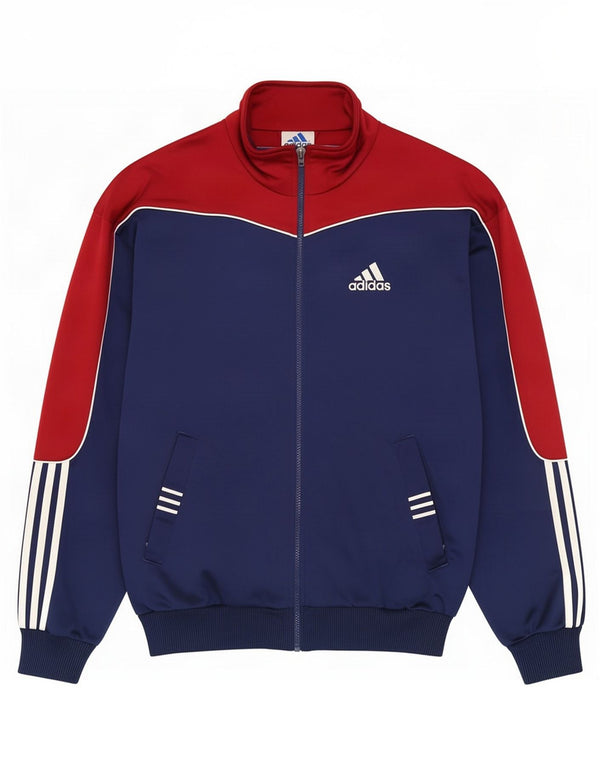 Мужская спортивная куртка Adidas UK 36/38, маленькая, темно-синяя, с цветными блоками