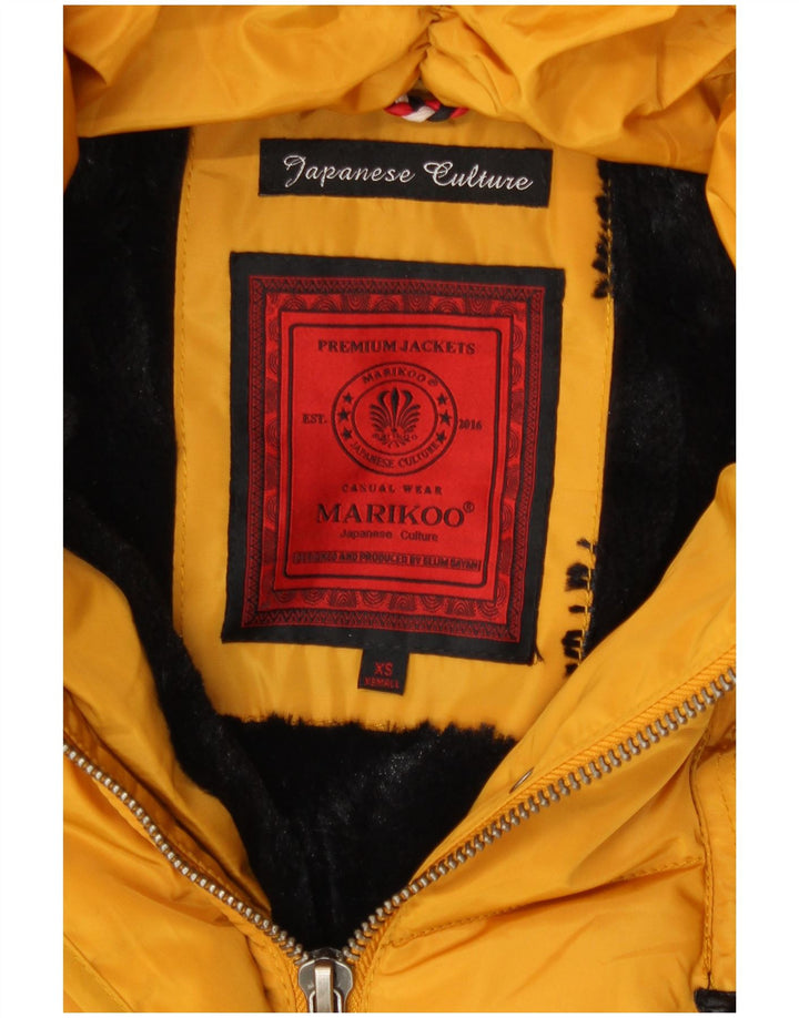 Женская стеганая куртка Marikoo с капюшоном UK 6 XS Желтый полиэстер