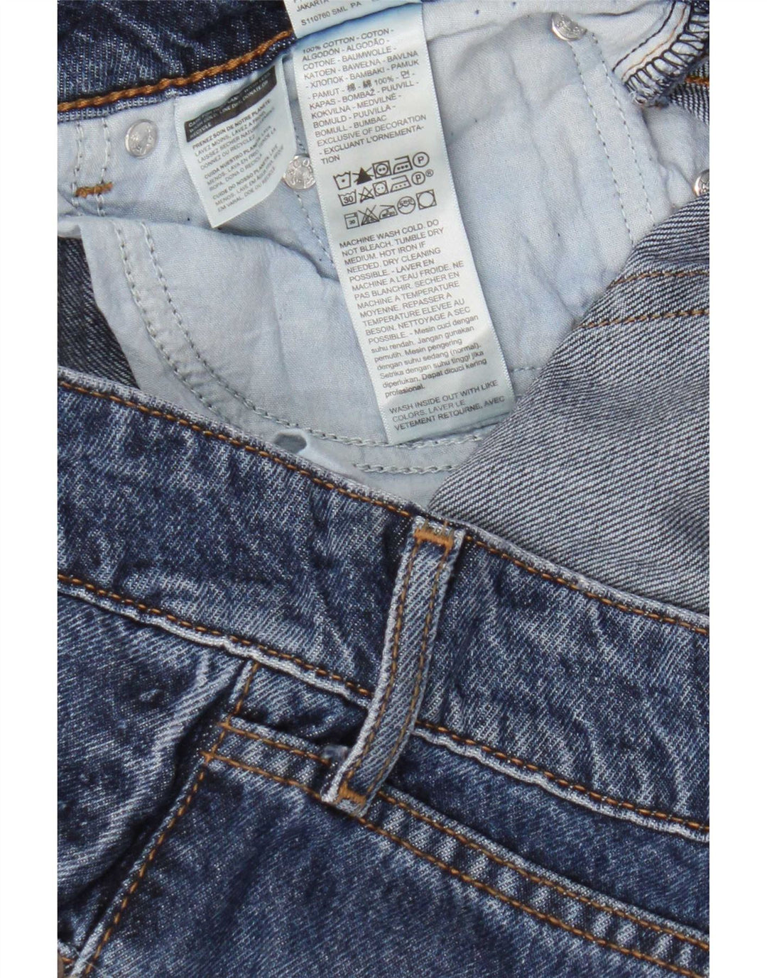 Женские супернизкие широкие джинсы Levi's W31 L34, синий хлопок