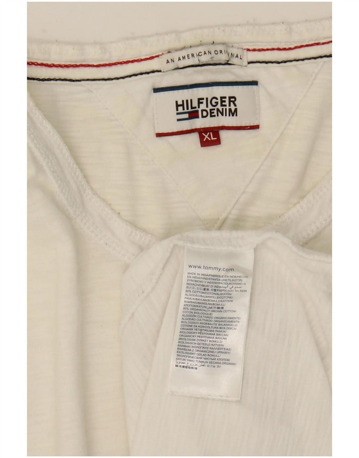 Мужской топ Tommy Hilfiger с длинным рукавом XL, белый хлопок