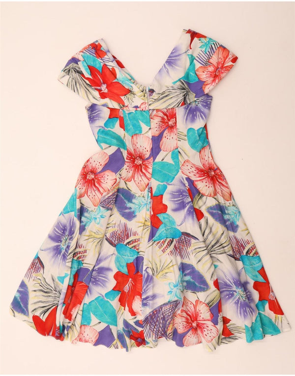 Женское платье трапециевидного силуэта Charles Vogele, Великобритания, 10 маленьких размеров, вискоза с разноцветным цветочным принтом