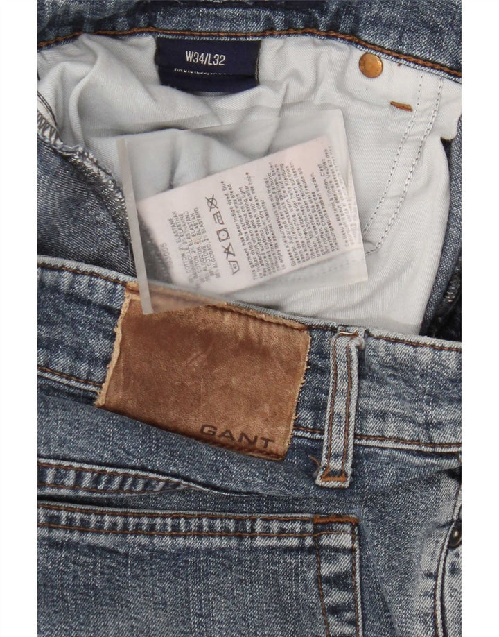 Мужские прямые джинсы Gant W34 L32, синий хлопок