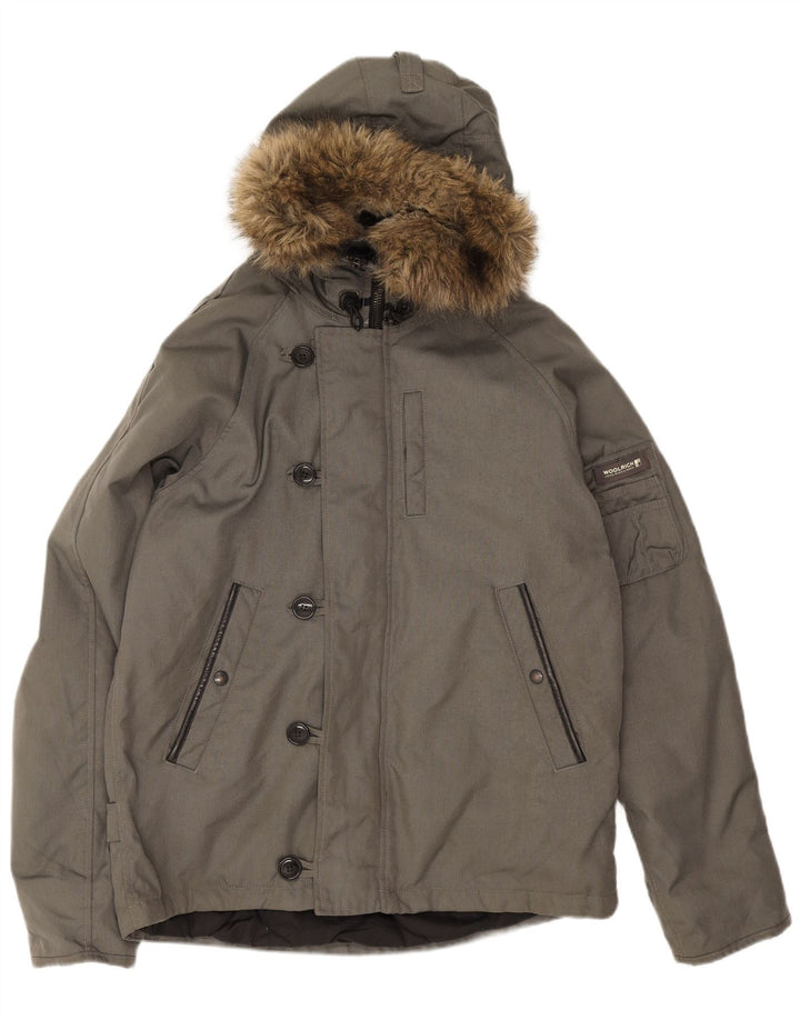 Мужская ветровка с капюшоном Woolrich UK 40, большая серая