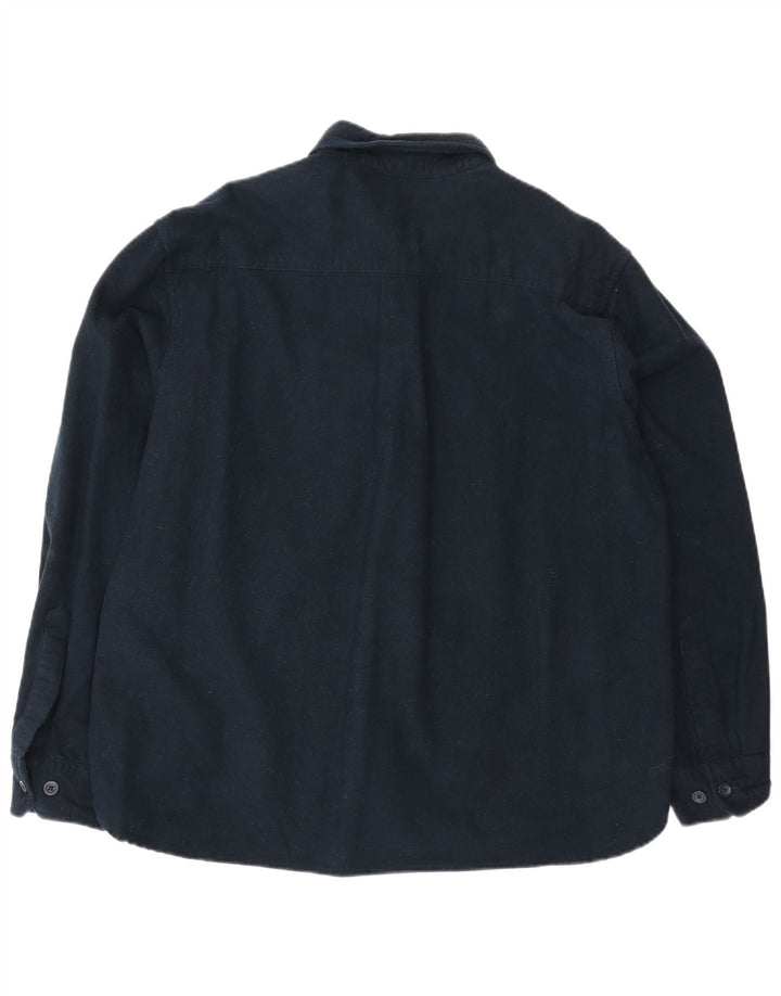 Мужская рубашка Eddie Bauer среднего размера, темно-синяя, хлопок