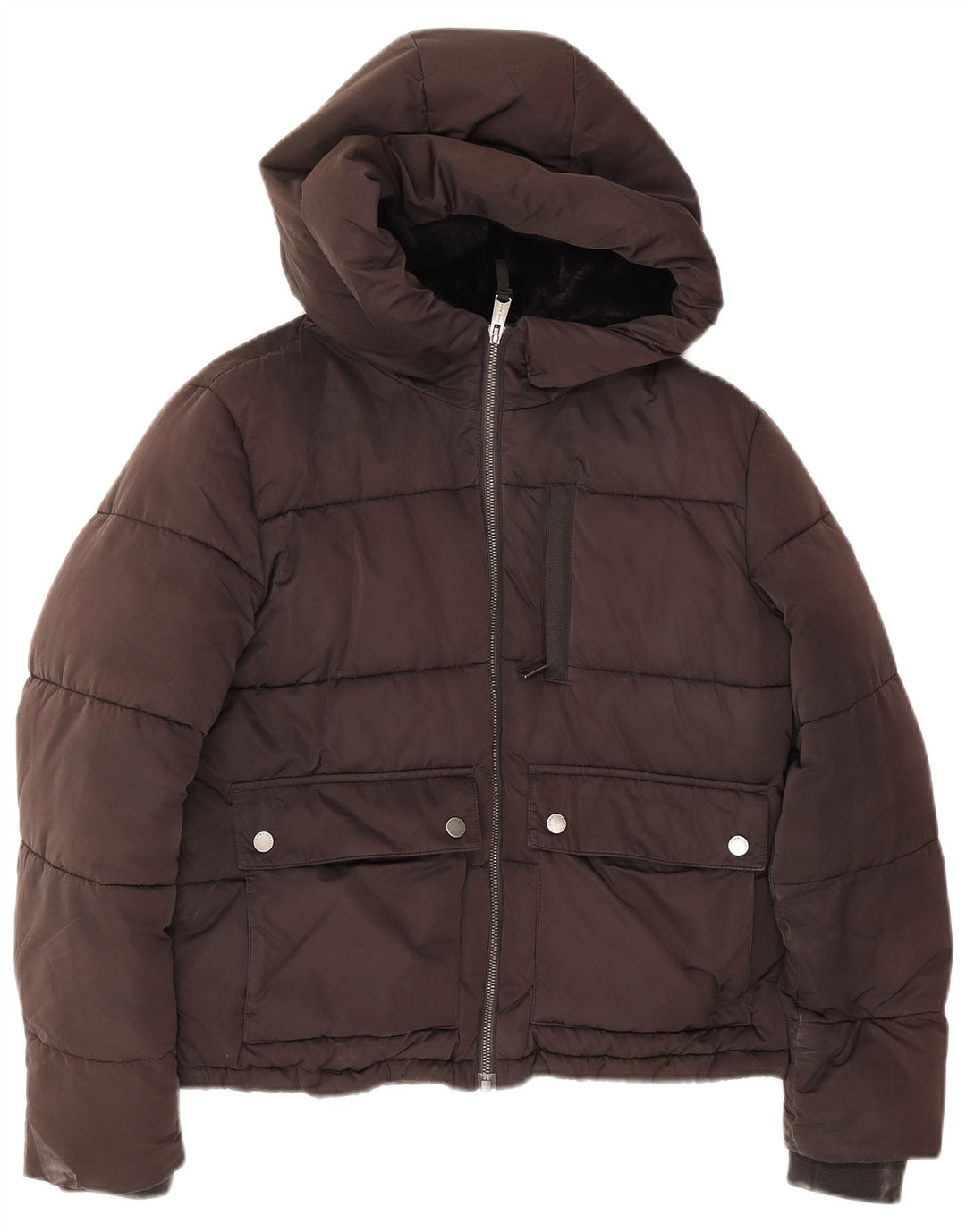 Женская укороченная стеганая куртка оверсайз Tommy Hilfiger UK 6 XS серая из полиамида