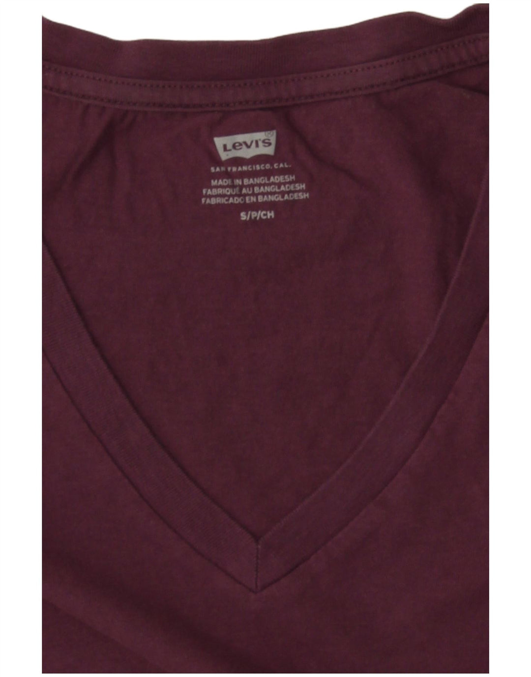 Женская футболка Levi's Top UK 10, маленькая, бордовая
