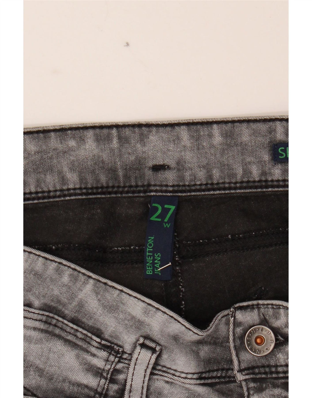 BENETTON Womens Skinny Jeans W27 L31 Grey Vintage Benetton and Second-Hand Benetton from Messina Hembry 