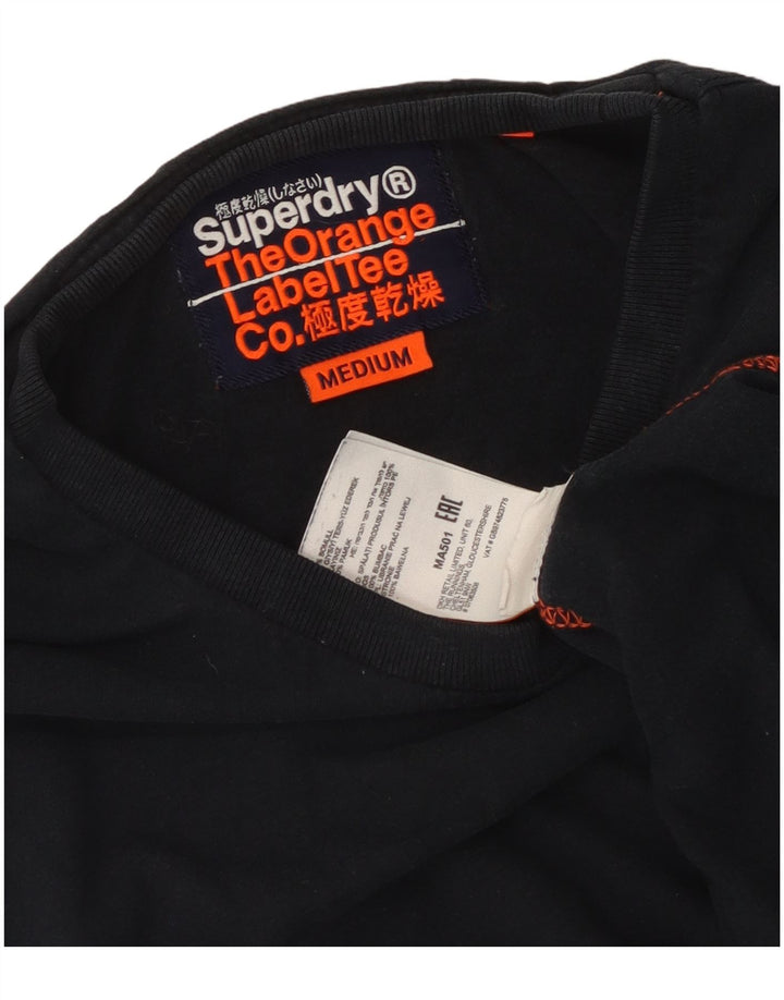 Мужская футболка Superdry Top из хлопка среднего размера, черная