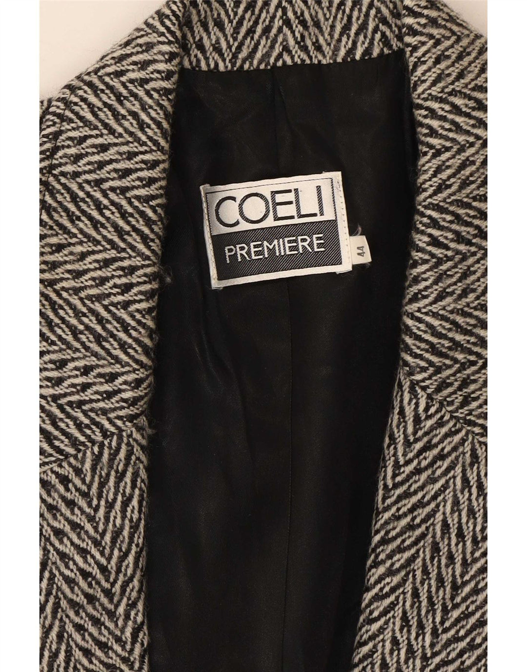 Женский пиджак на двух пуговицах Coeli Premiere IT 44, средний серый с узором «в елочку»