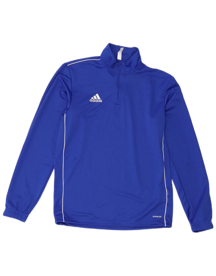 Мужской пуловер с воротником на молнии Adidas Aeroready, спортивный костюм, средний синий полиэстер