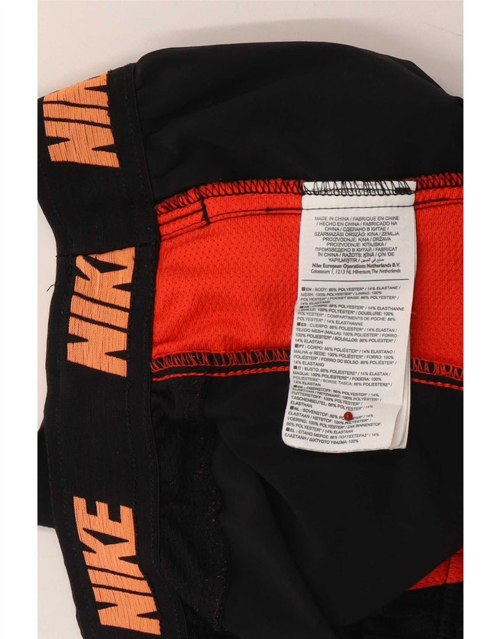 Мужские спортивные шорты Nike, большие черные полиэстер с цветными блоками