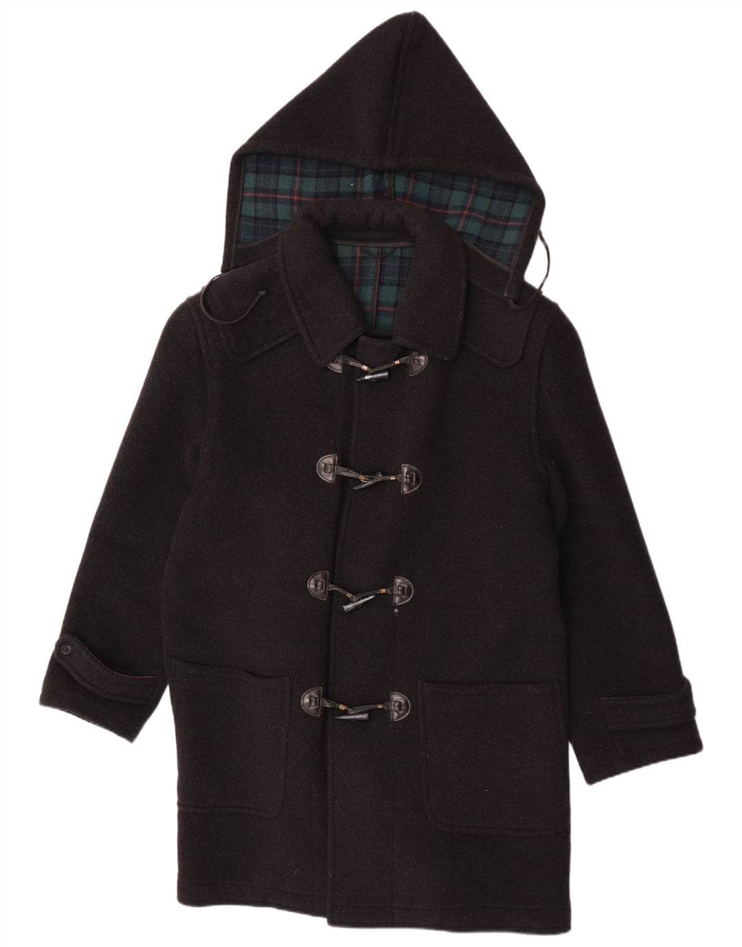 Мужской дафлкот с капюшоном Pierre Cardin IT 48 Medium Black Check Wool