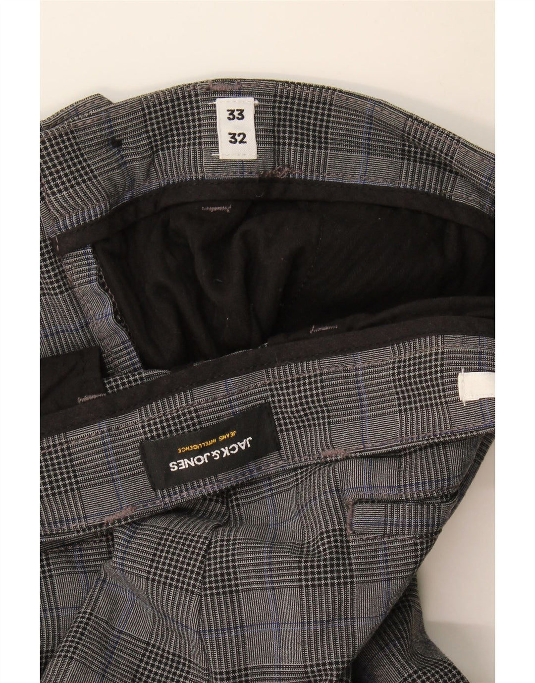 Мужские брюки узкого кроя Jack & Jones W33 L32 серые в клетку