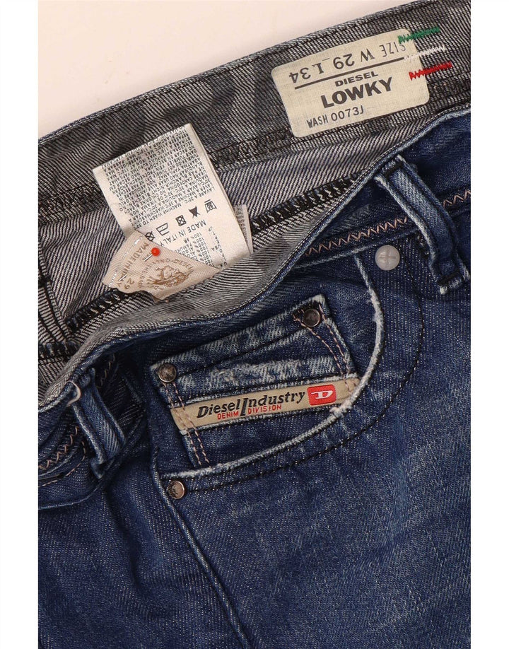 Женские узкие джинсы с потертостями Diesel Lowky W29 L30, синий хлопок