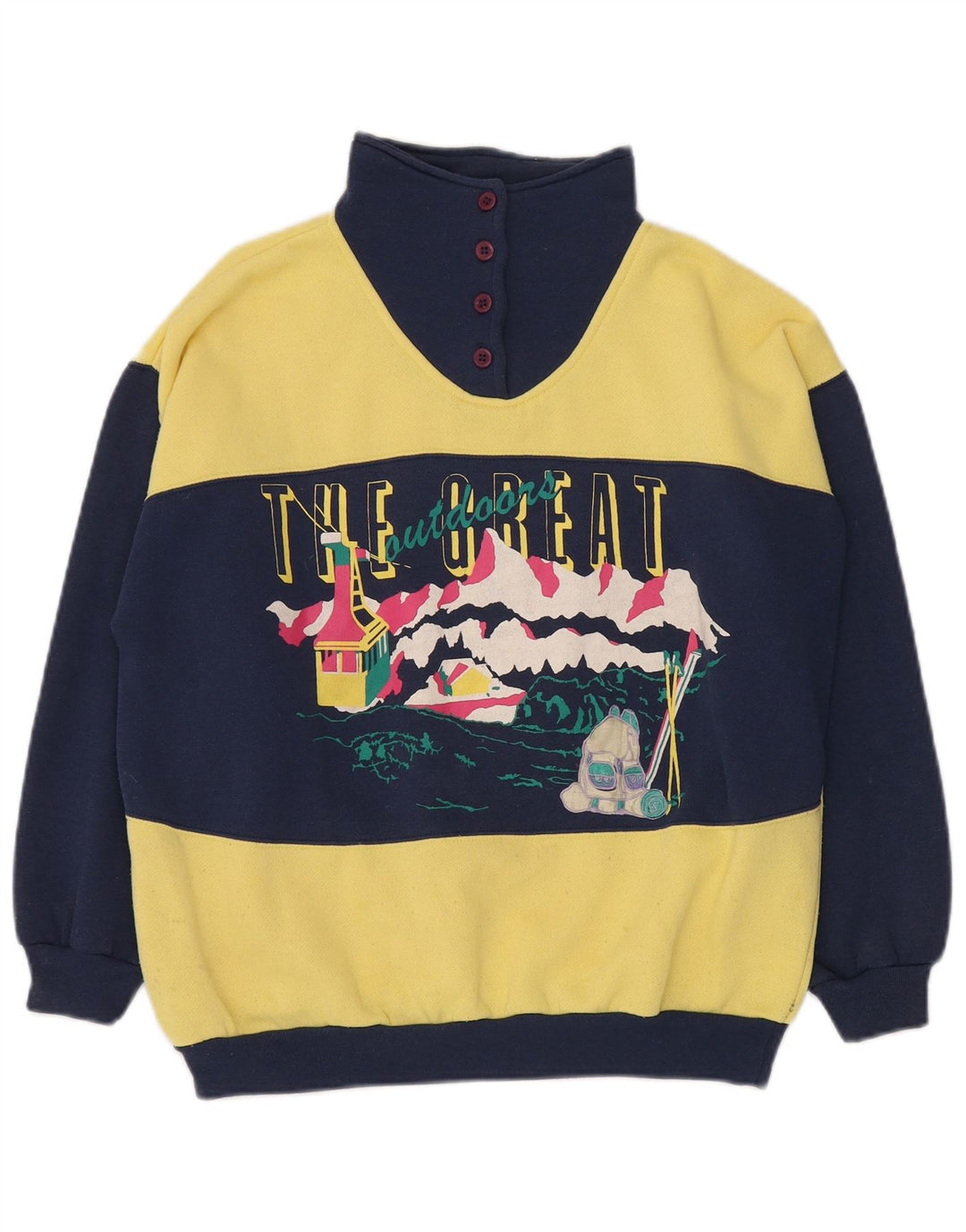 Мужской свитшот DASH на пуговицах с рисунком, средний желтый цветной блок