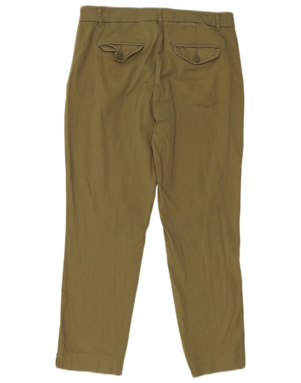 Женские укороченные брюки чинос Benetton, британский размер 10, маленький W28 L25, хлопок цвета хаки