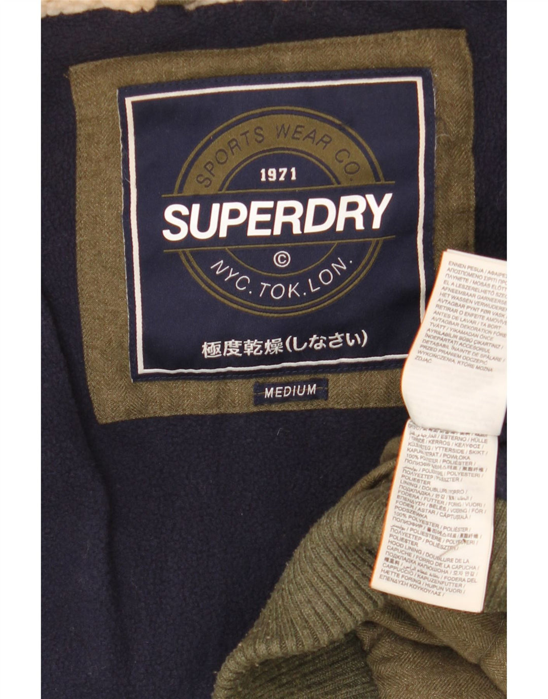 Женская утепленная куртка Superdry с капюшоном UK 14, средний хаки, зимняя