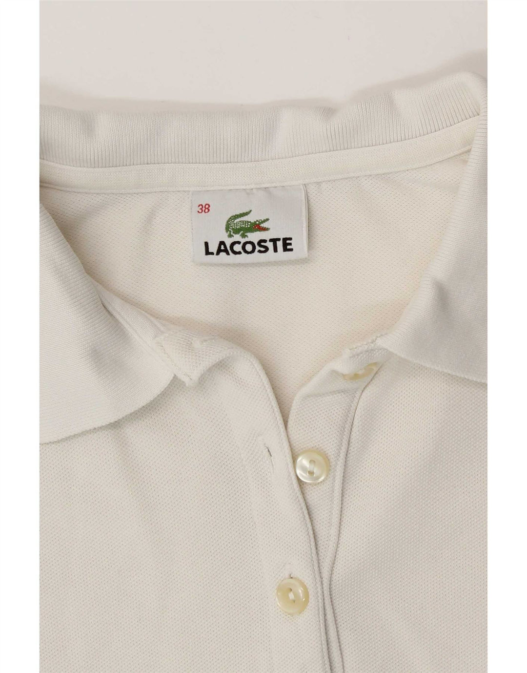 Женская рубашка поло Lacoste, размер 38, средний белый