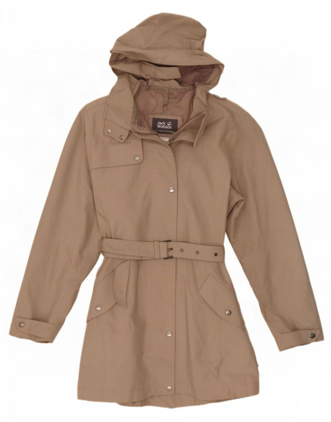 Женский тренч с капюшоном Jack Wolfskin, Великобритания, 8/10, маленький, бежевый, полиэстер