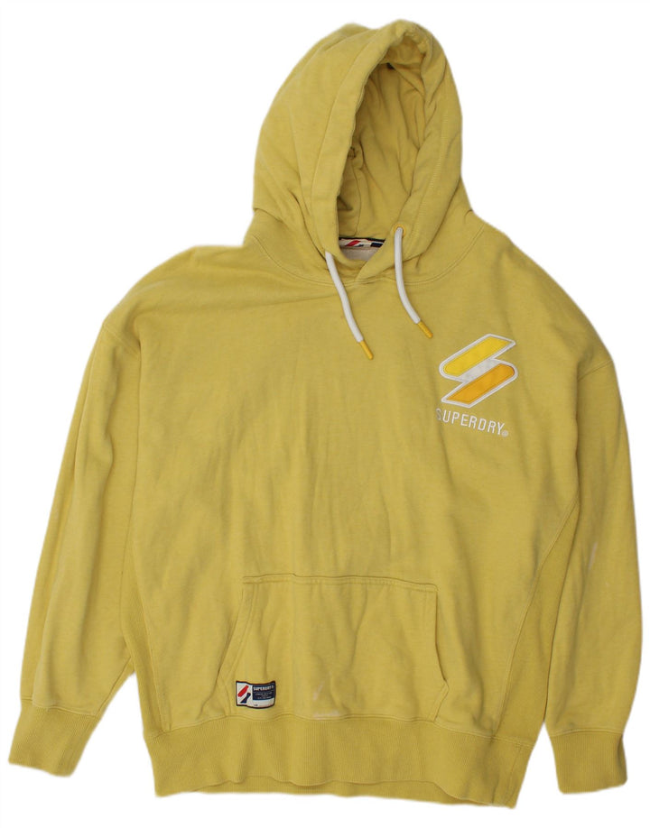 Мужской джемпер с капюшоном Superdry с рисунком, средний желтый хлопок, хлопок