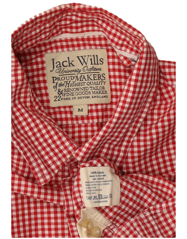 Мужская рубашка Jack Wills среднего красного цвета в мелкую клетку из хлопка