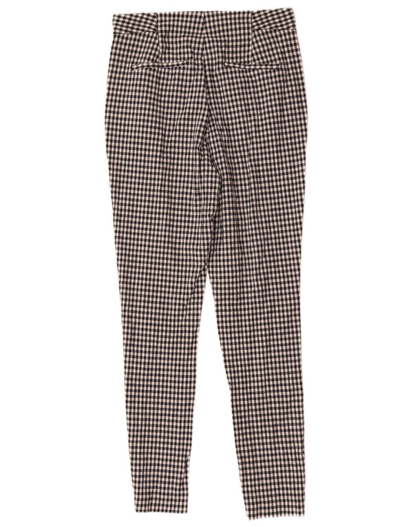 Женские узкие брюки чинос Zara Medium W28 L28, черные в мелкую клетку
