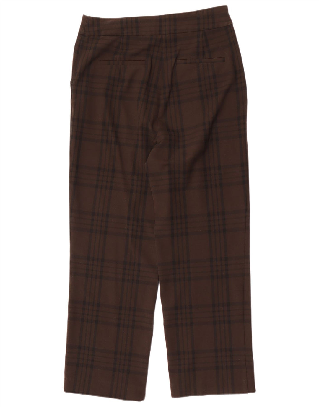 Женские прямые брюки чинос Zara, большие W30 L29, коричневые, полиэстер в клетку