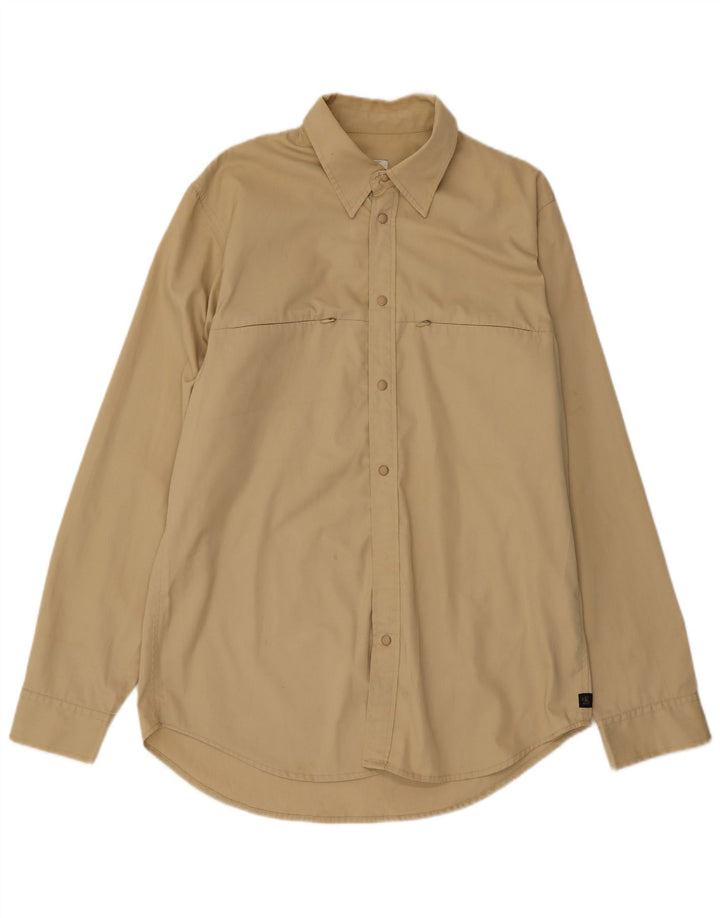 Мужская рубашка стандартного кроя Calvin Klein XL из полиэстера бежевого цвета