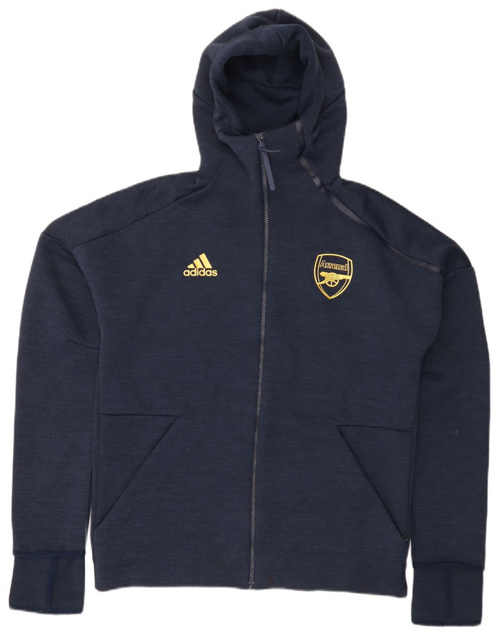 Мужской свитер с капюшоном на молнии Adidas Arsenal, средний темно-синий, полиэстер