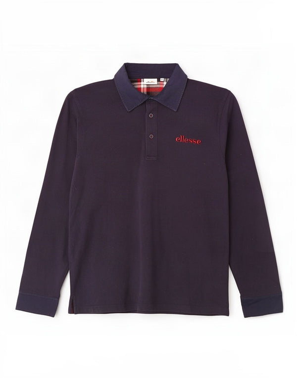 Мужская рубашка-поло для регби Ellesse с длинным рукавом 2XL, темно-синяя, хлопок