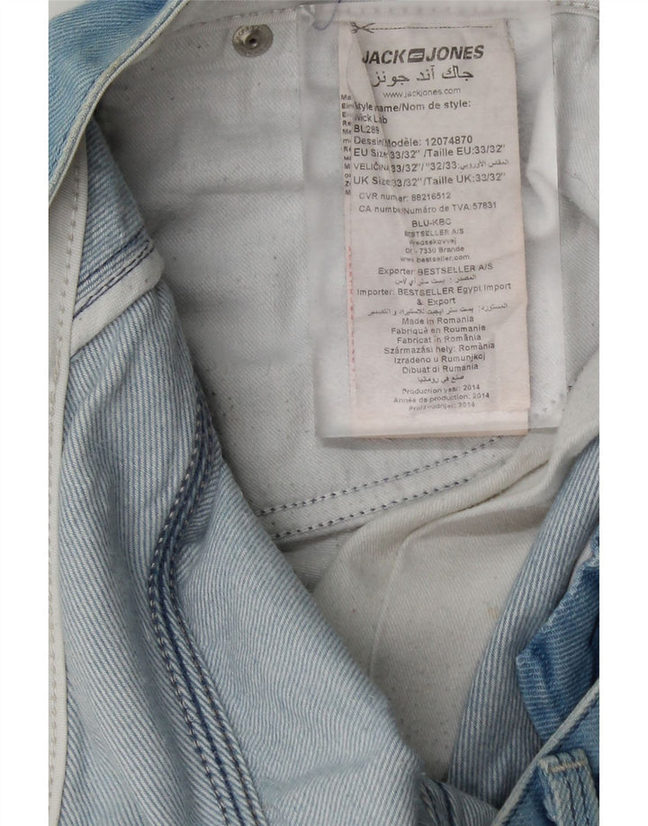 Мужские прямые джинсы Jack & Jones W33 L30 синие, хлопок