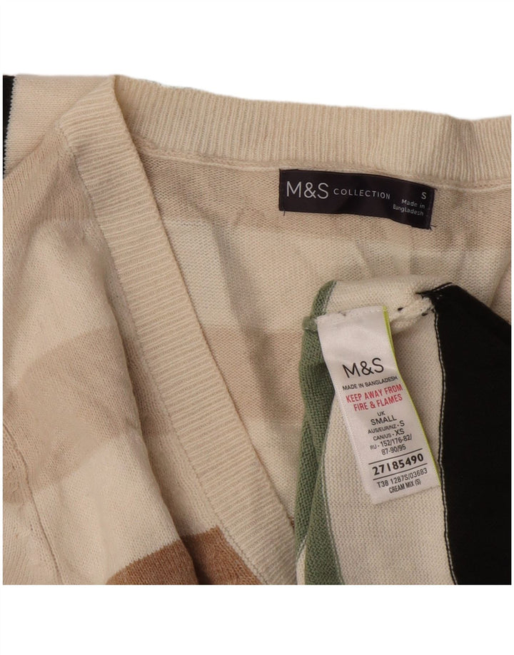 Мужской джемпер с v-образным вырезом Marks & Spencer, маленький разноцветный полосатый