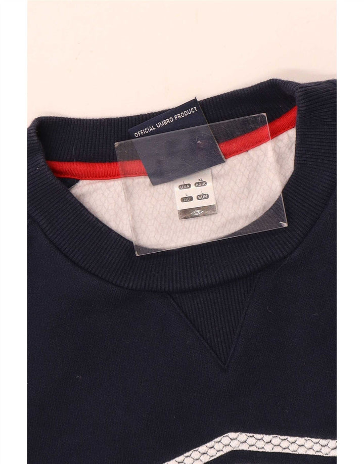 Umbro Мужской свитшот с графическим рисунком, большой темно-синий, цветной блок