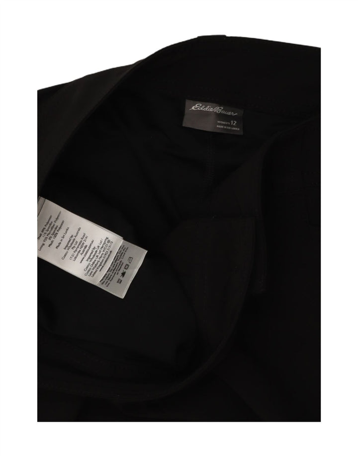 EDDIE BAUER Womens Low Waist Mini Skirt US 12 Large W36  Black Polyester