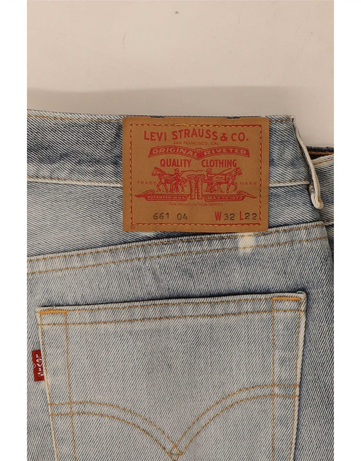 Мужские джинсы-капри Levi's 661 W32 L22 темно-синие с цветными блоками