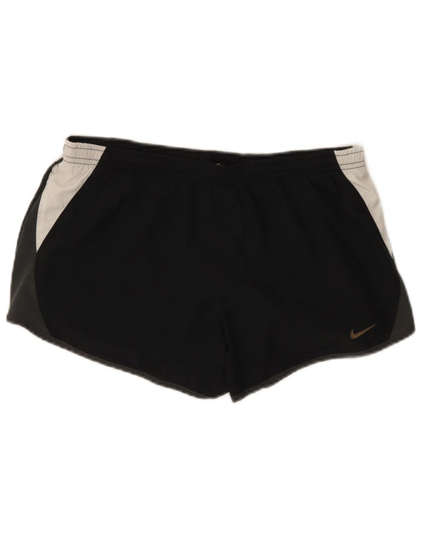 Женские спортивные шорты Nike Dri Fit UK 10, маленькие черные, полиэстер с цветными блоками