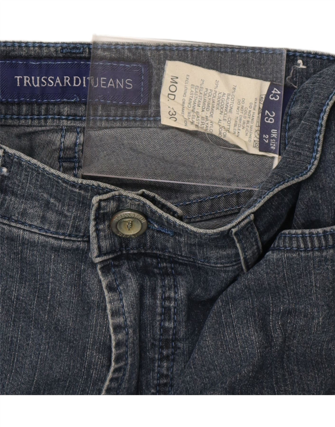 TRUSSARDI Женские прямые джинсы W27 L29 синие, хлопок