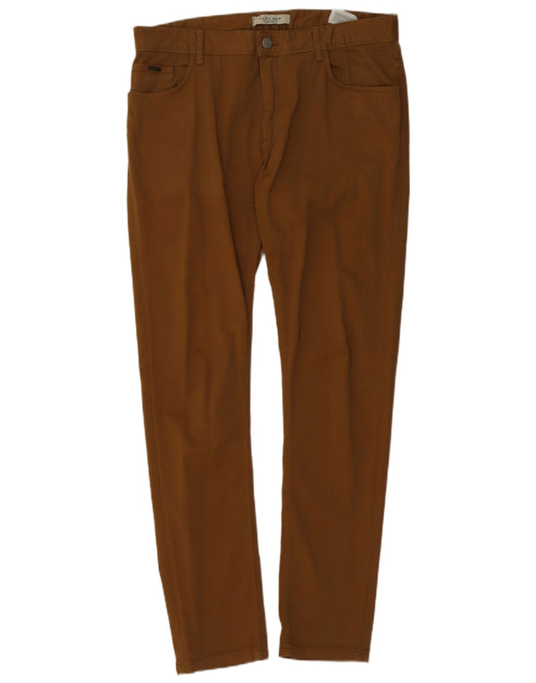 Мужские повседневные узкие брюки Zara EU 46 XL W36 L32 коричневые, хлопковые