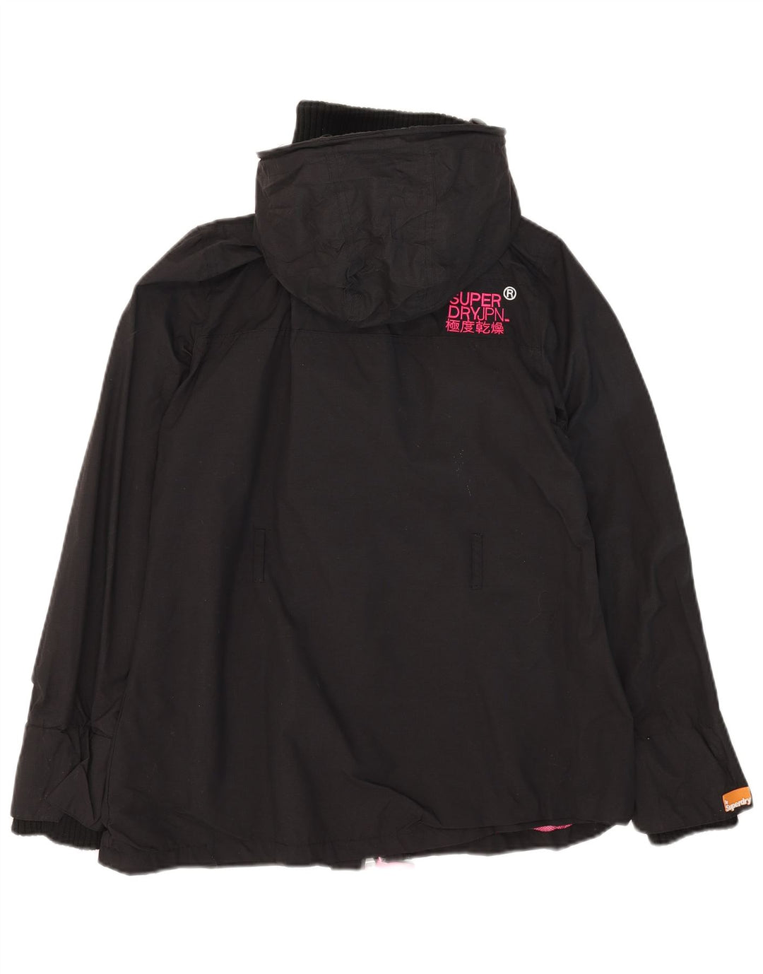 Женская ветровка с капюшоном Superdry Windmac UK 16, большой черный нейлон