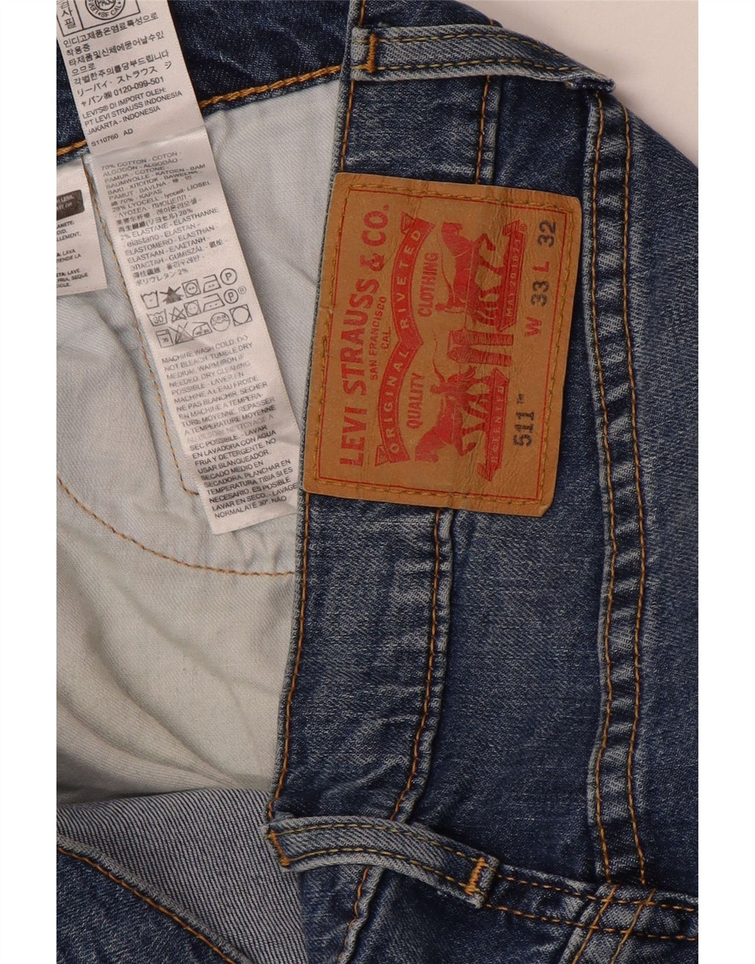 Мужские джинсы Levi's Slim 511 W33 L32 синие